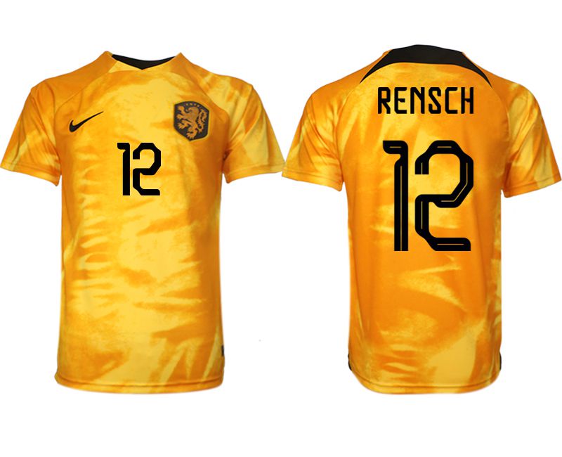 Men 2022 World Cup National Team Netherlands home aaa version yellow #12 Soccer Jersey
